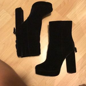 All black platform boots- worn once!
